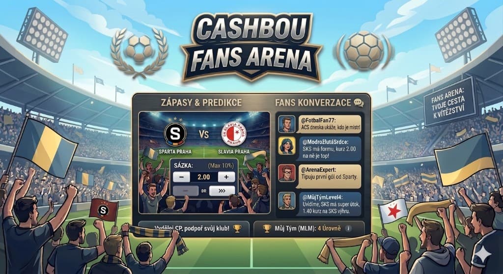 Cashbou Fans Arena — stadium, fans, matches and predictions, fan chat and CP rewards.